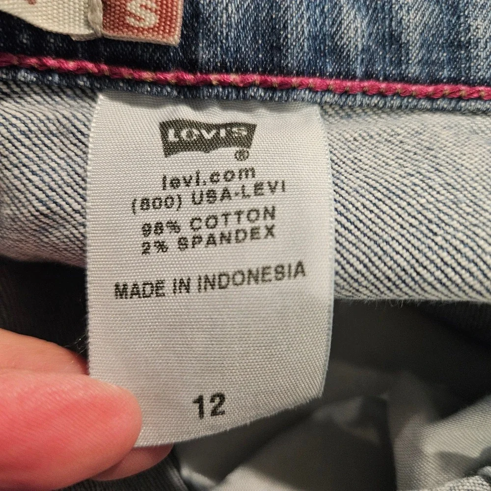 Levi's Jeans Womens 12 Blue 515 Nouveau Capris Raw Hem Stretch Denim Cropped